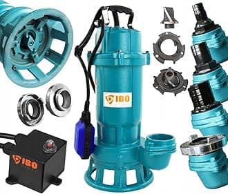 Submersible Dirty Water Pump Grinder Sewage Deep Well Septic Flood Sewage Sump (1500W Pump ONLY - NO Hose)