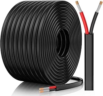 12 Gauge Wire, 12 AWG 2 Conductor Electrical Wire, Flexible/Oxygen-Free Tinned Copper/Stranded PVC 12/2 Cord for Automotive, Marine, LED Strips, Solar, RV, Lighting (50FT)