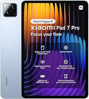 Pad 7 Pro Ai WiFi Version Global (No Calls or Text) 11.2 inches 3.2K 144Hz 8850mAh Bluetooth 5.4 Four Speakers 50 Mp Cam Model 24091RPADG (Blue, 512GB + 12GB)
