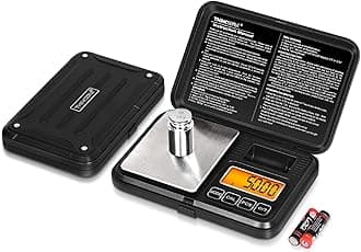 THINKSCALE Digital Pocket Scale 200g/ 0.01g, Gram Scale with LCD Backlit, Tare, Mini Scale 6 Modes, Small Scales Digital Gram and Oz for Jewelry, Powder, Herbs, Coins, Spices, Battery Included