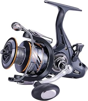 Sougayilang Carp Fishing Reel，5+1 Shielded Stainless Steel BB-Carbon Fiber Drag Carp Reels, for Saltwater or Freshwater Spinning Reels, Fishing Reels