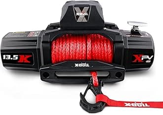 Winch-13500 lb. Load Capacity Electric Winch Kit 12V Synthetic Rope,Waterproof IP67 Electric Winch with Hawse Fairlead, with Wireless Handheld Remote and Corded Control Recovery