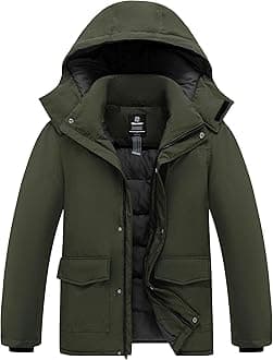 wantdo Men's Thicken Winter Coat Insulated Warm Parka Jacket Hooded Puffer Jacket