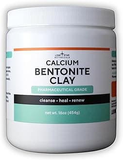 Calcium Bentonite Clay Healing Powder - Pure Pharmaceutical - Face, Body & Hair Mask, Natural Mud Masks, Deep Pore Cleansing for Health & Beauty