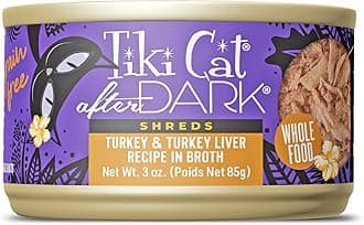 Tiki Cat After Dark Shreds Wet Cat Food, Turkey & Turkey Liver, 3 oz. Can (12 Count)
