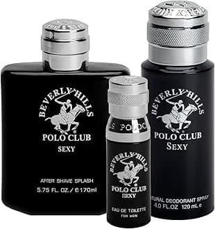 Beverly Hills Polo Club BHPC Men's Essential Collection, includes Eau De Toilette, Deodorant Body Spray & After Shave Lotion (Sexy)