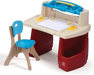 Deluxe Art Master Desk, Kids Activity Table & Chair, Arts & Crafts Desk, Made of Durable Plastic, For Toddlers 3+ Years Old