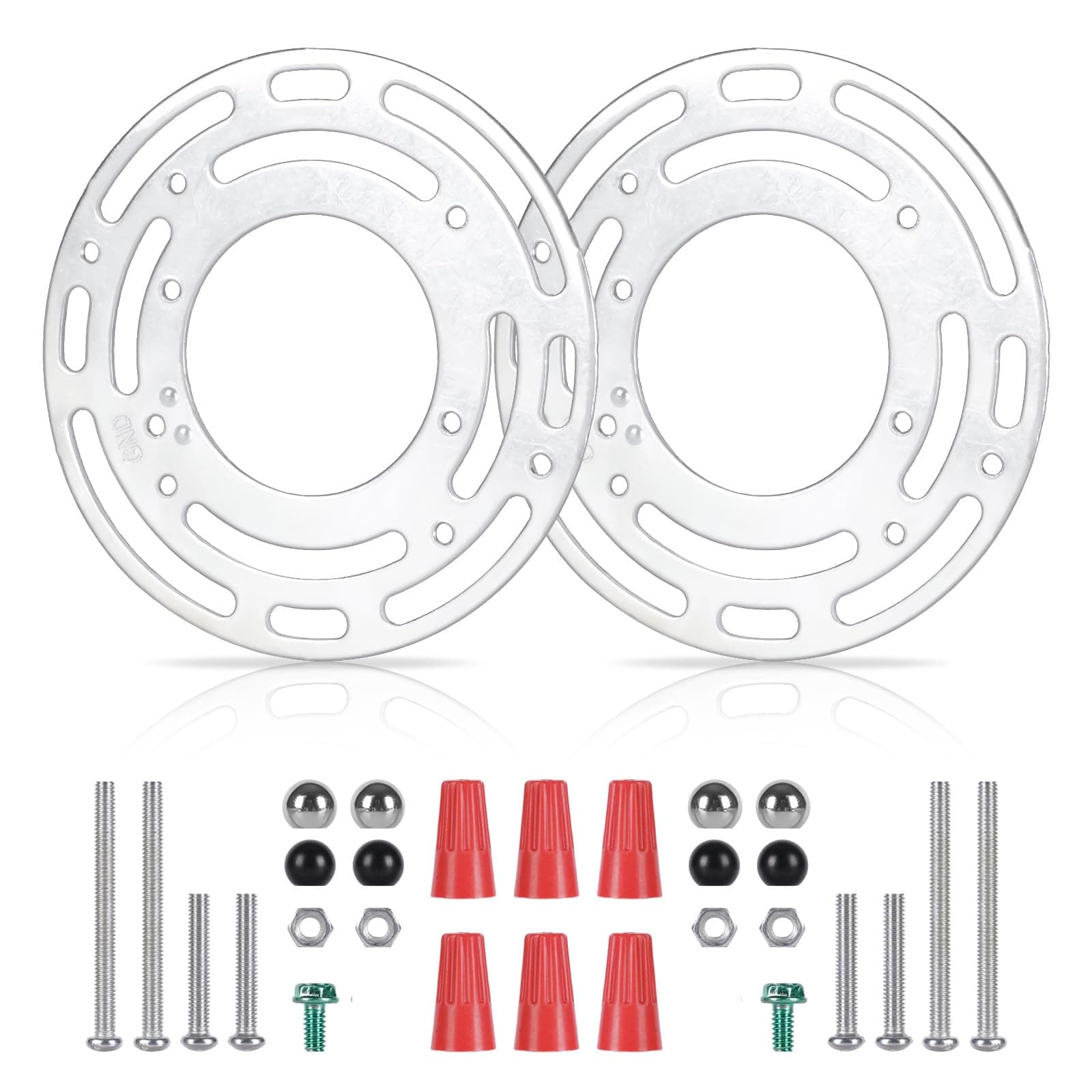 2 Pack Light Fixture Mounting Brackets, Ceiling Light Mounting Plate, Wall Lights Mount Blocks with Screw and Nuts, 4” Round Junction Box Adaptor for Wall Sconce, Chandelier, Pendant