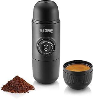 WACACO Minipresso GR, Portable Espresso Machine, Compatible Ground Coffee, Small Travel Coffee Maker, Manually Operated from Piston Action