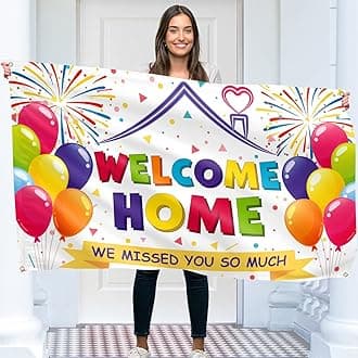 Welcome Home Banner (Welcome Back) - 5ft x 3ft with 4 brass holes
