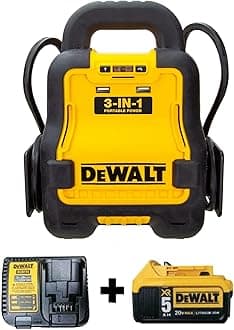 DeWalt DXAE20VBBK Battery Booster with 20V XR 5 AH Lithium-Ion Battery and DCB115 Battery Charger