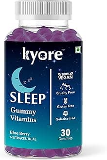 Nutrition Melatonin Sleep Gummies, 7mg Melatonin with Chamomile & Tagar - Blueberry Flavor, Non-Habit Forming, Promotes Restful Sleep | For Adults | 30 Gummies
