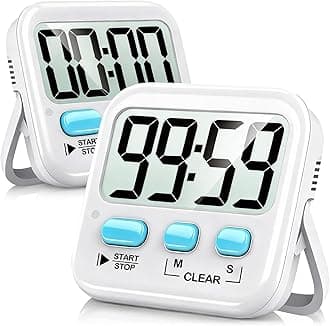 2 Pack Digital Timer for Kids, Magnetic Countdown Kitchen Timers for Cooking, Egg, Classroom, Teacher, Exercise, Study, Oven - Battery Included