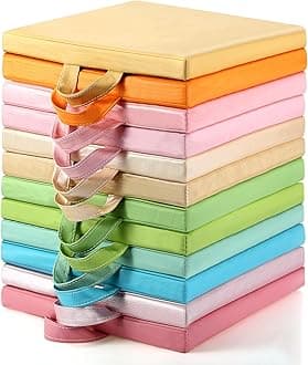 Sawysine 12 Pcs Floor Cushions Classroom Flexible Floor Seating with Handle for Kids in Home School Classroom Kindergarten Daycare Nursery (Pastel Color,Square)
