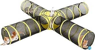 4-Way Cat Tunnel with Central Cube – Portable Mesh Playhouse for Indoor & Outdoor Use – Tent for Cats, Rabbits, and Small PetsGlobal Recycled StandardGlobal Recycled StandardGlobal Recycled Standard
