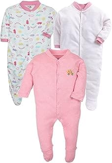 EIO100% Cotton Rompers Sleepsuits Jumpsuit Night Suits for Infants Newborn Baby Boys & Girls