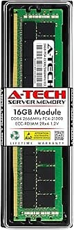 A-Tech 16GB DDR4 2666MHz PC4-21300 ECC RDIMM 2Rx4 Dual Rank 1.2V ECC Registered DIMM 288-Pin Server & Workstation RAM Memory Upgrade Module (A-Tech Enterprise Series)