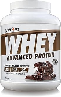 Whey Protein Powder | High Protein Shake for Muscle Growth & Recovery | Low Sugar Gym Supplement | Sports Nutrition Drink + Amino Acids (2010g, Double Chocolate)