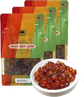DABC OAK LAND DOL Natural Wild Peach Gum Edible Peach Blossom Tears Tao Jiao Peach resin 滋補抗皺 桃膠 food additives free 3 LB