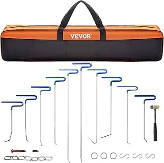 VEVOR Dent Removal Rods Set Paintless Dent Repair Tools for Car Dent Remover Puller Hail Damage Repair Kit