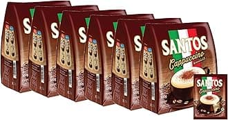 Santos Cappuccino - 6x 20 sachets @25g (Total 120 sachets) - Premix Instant Coffee - with Choco Granule