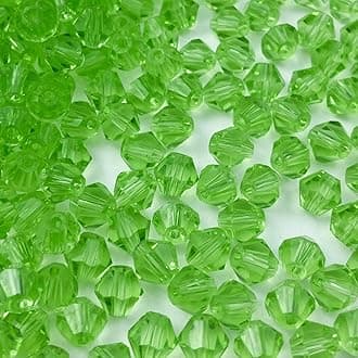 600pcs Bicone Crystal Beads 3mm Crystal Glass Faceted Beads for Necklace Bracelet Earrings DIY Jewelry Crafts Making Supplies(Light Green)