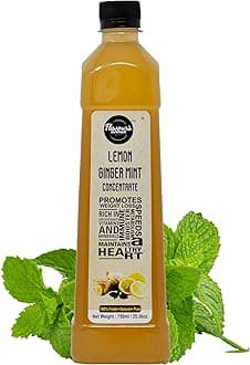 FLAVOURS AVENUE - Lemon Ginger Mint Concentrate, 100% Natural, 750ml Makes 10-15 Drinks, Concentrate for Iced-teas/Hot Tea/Cocktails/Mocktails