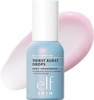 e.l.f. Holy Hydration! Thirst Burst Drops, Gel Serum Drops, For a Dewy, Plump Complexion, Non-Greasy Feel, With Hyaluronic Acid & 5% Niacinamide, Vegan & Cruelty-Free