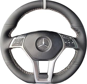 Hand-Stitched Steering Wheel Wrap for Mercedes C-Class W204/E-CLASS W212 W207/SLK-Class C172/CLA-CLASS W117/CLS-Class C218 2012 2013 2014 Interior Steering Wheel Protection Skin Cover Accessories