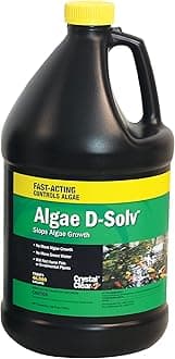 Algae D-Solv Pond Algae Control, Fast-Acting EPA Registered Algaecide, Use in Fountains & Outdoor Ponds Containing Koi & Other Fish, Treats 46,080 Gallons, 1 Gallon