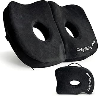 Cushy Tushy Seat Cushion | Premium Foldable Sit Bone Cushion for Pressure Relief, Hip, Hamstrings & Sciatica Comfort | Butt Pillow | Ergonomic Ischial Tuberosity Support for Home, Office & Driving