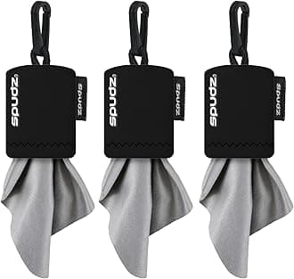 SPUDZ Classic | 6" x 6" Microfiber Towels w/Neoprene Pouches | Premium Microfiber Cleaning Cloths for Laptops, Lenses, Cameras, Screens, and More | G10 (3-Pack)