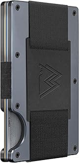 Mountain Voyage Co Minimalist Cash Strap - Slim RFID Blocking Wallet for Men & Women - Scratch Resistant, Credit Card Holder, Easily Removable Money & Cards, Aluminium Wallet (Gunmetal Titanium)