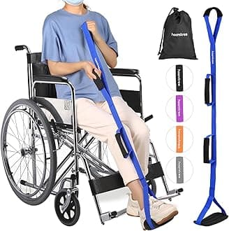 39 Inch Long Leg Lifter Strap with Padded Handgrips and Foot Loop,Rigid Leg Lifter Hip&Knee Replacement Surgery Recovery Kit,Mobility Aids Tool Foot Lifter Easily Get in and Out of Bed,Car,Wheelchair