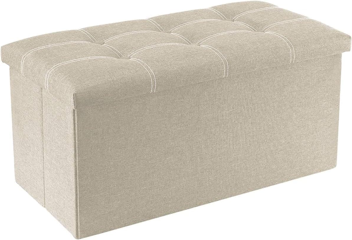 Ottoman Storage Box - Large Beige