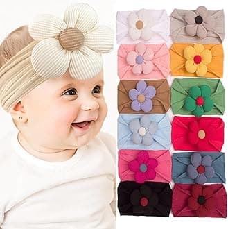 6 Kids Soft Elastic Hairband Large Flower Baby Headband Infant Hair Accessories Baby Headband Turban Knotted Hair Band For Girls For Newborn, Multicolor
