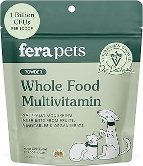 Fera Pets Whole Food Multivitamin Cat & Dog Food Topper with Probiotics, Antioxidants, & Essential Dog Vitamins & Minerals - Nutrients from Fruits, Vegetables, & Organ Meats - 3.7 oz
