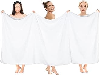 100% Cotton 40x80 Oversized Bath Sheet, Extra Large Turkish Bath Towels for Bathroom, White Bathsheet