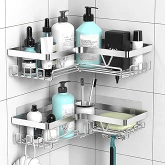 Kegii Corner Shower Caddy, Bathroom Shower Organiser, No Drilling Shower Shel...