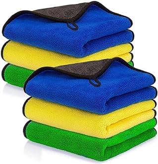 Brandsfinity 6pcs Microfiber Cleaning Cloth for Car Wash & Automotive Care, 30 cm x 30 cm Ultra-Soft & Lint-Free Dusting Towel