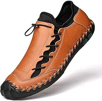 LZDZN Mens Casual Shoes for Men's Leather Loafers Boat Dress Driving Men Black Brown Yellow White Big Size Wide Summer Breathable Fashion Walking Work Office Business Male Handmade