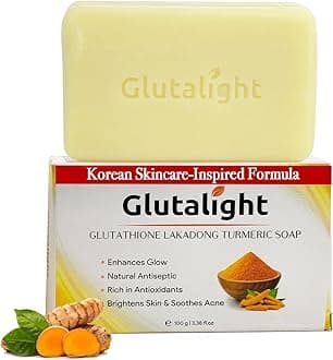 Glutalight Glutathione Lakadong Turmeric Soap For Face & Body | Korean Skincare with Niacinamide, Vitamin C | Tan Removal Soap | Fades Hyperpigmentation| Haldi Sabun For Hydrated Skin| Pack Of 1