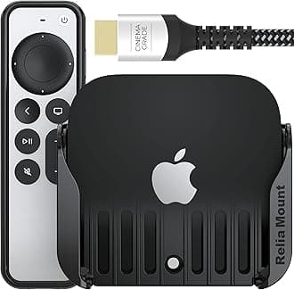 for Apple TV – Ultimate Installation Kit (Premium Black Apple TV Mount, Case, and Cable)