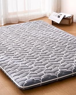6th Generation Japanese Floor Futon Mattress - Extra-Thick 9-Layer Modern Futon with 100% High-Density Foam, Portable Floor Mattress Sleeping Pad for Adults, Guest Room, Dormitory, Queen Size(60"X80")