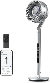 Pedestal Fan with Smart Control, 40-44" Adjustable Height, DC Quiet Fans for Bedroom, 120°+85° Omni-Directional Oscillating Fan, 100ft Airflow, 10 Speeds, 6 Modes, 12H Timer, 23db, Wi-Fi/Voice