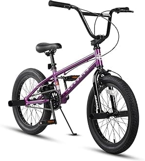 cubsala Freestyle BMX Bike, 20 Inch Kids Bicycle for 7-13 Years Old Kids and Beginner Level Rider, Purple