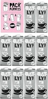 Limited Edition Pack Puppets Bundle - Oatly Barista Edition 1 Litre (5 Pack) – Totally Vegan – Dairy Free Oat Milk