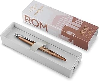Parker Jotter Ballpoint Pen | Special Edition | Rome Bronze CT | Medium Point with Blue Ink | Gift Box