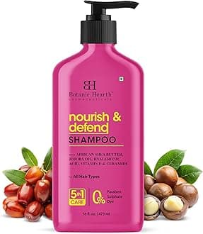 Nourish & Defend Shampoo 16 fl. oz (473 ml) | African Shea Butter, Jojoba Oil, Hyaluronic Acid, Vitamin E & Ceramide | Hydrating & Strengthening | Paraben & Sulfate-Free