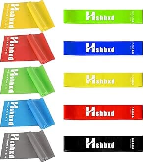 Resistance Bands for Working Out, Physical Therapy Bands, Latex Free Elastic and Exercise Bands Set for Stretching, Suitable for Rehab, Yoga, Pilates, Gym, Home Exercise